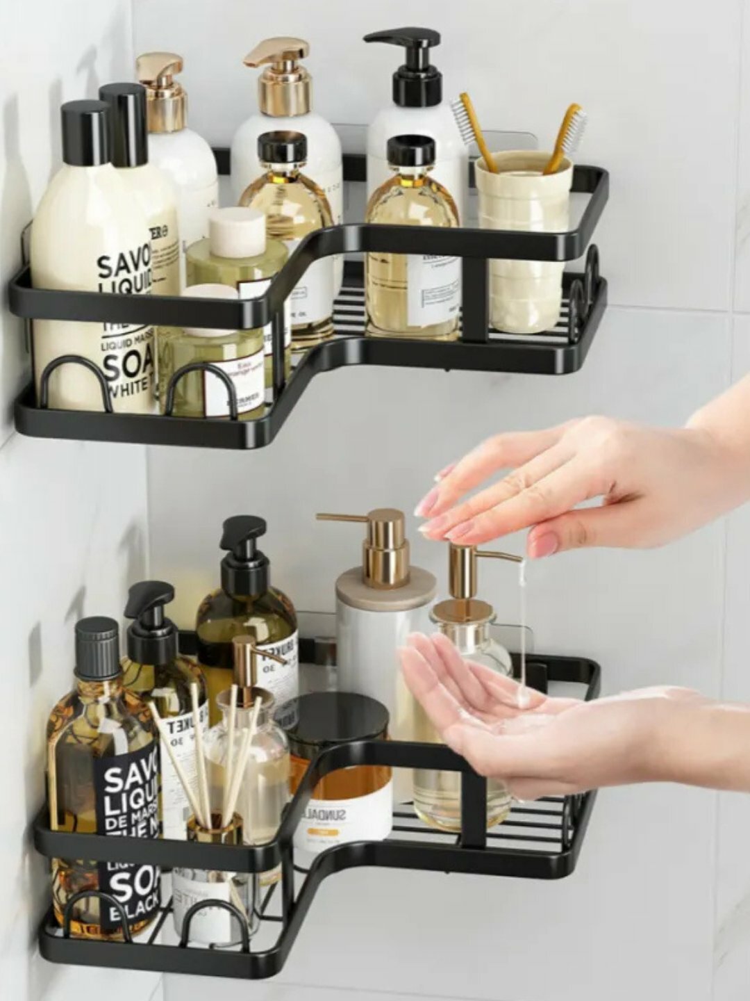 Набор полок без сверлений Полки для ванных комнат, душевых и туалетов — фото 1