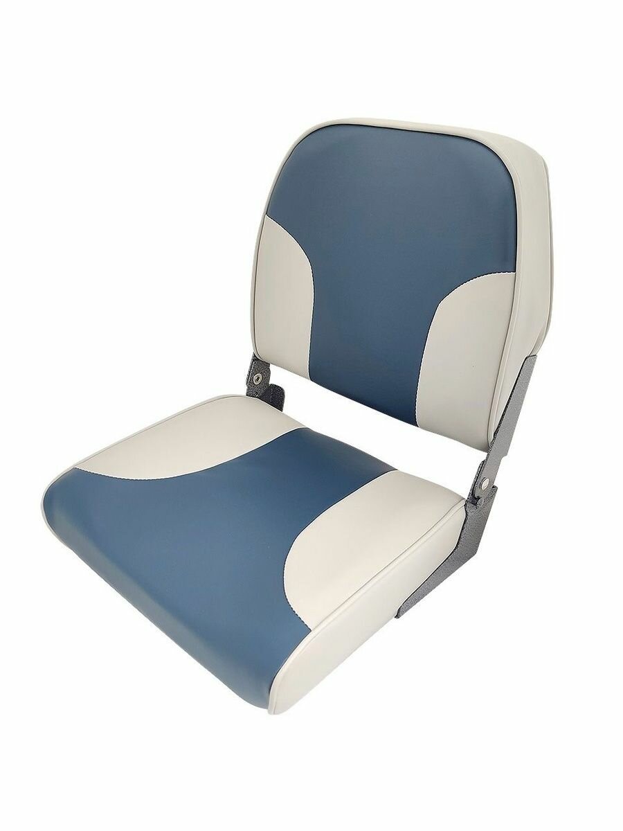 Кресло мягкое складное обивка винил, цвет серое с синим (10268278)