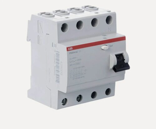 Изображение товара Устройство защитного отключения (УЗО) ABB FH204 AC 25/0,1 mA, 3-х фазное 25А 100mA