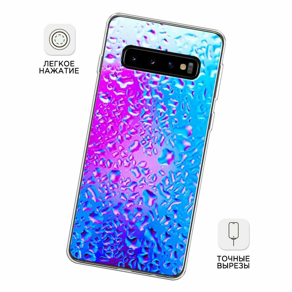 Чехол на Samsung Galaxy S10 / Самсунг Галакси S10 с принтом "Капли на стекле" — фото 1