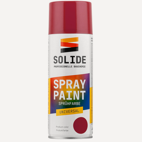 Изображение товара Краска-эмаль аэрозольная акриловая в баллончике универсальная темно-красный SOLIDE 400 мл (SL-27533-1)