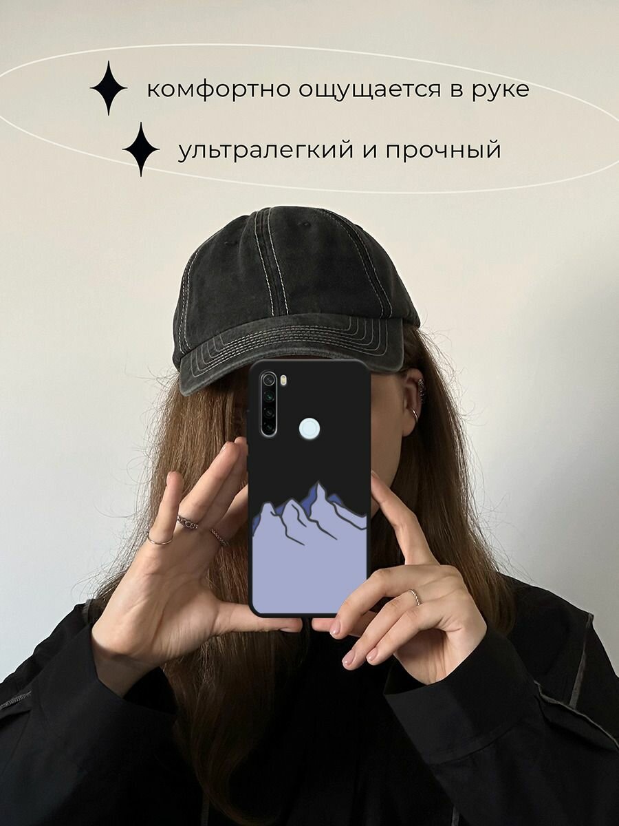 Черный матовый чехол на Xiaomi Redmi Note 8T / Сяоми Редми Нот 8Т с принтом "Гора" — фото 1