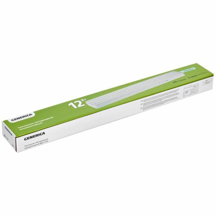 Светильник светодиодный IEK Generica аккумуляторный ДБА 1120 непостоянного действия 120 LED 6 ч 12 Вт