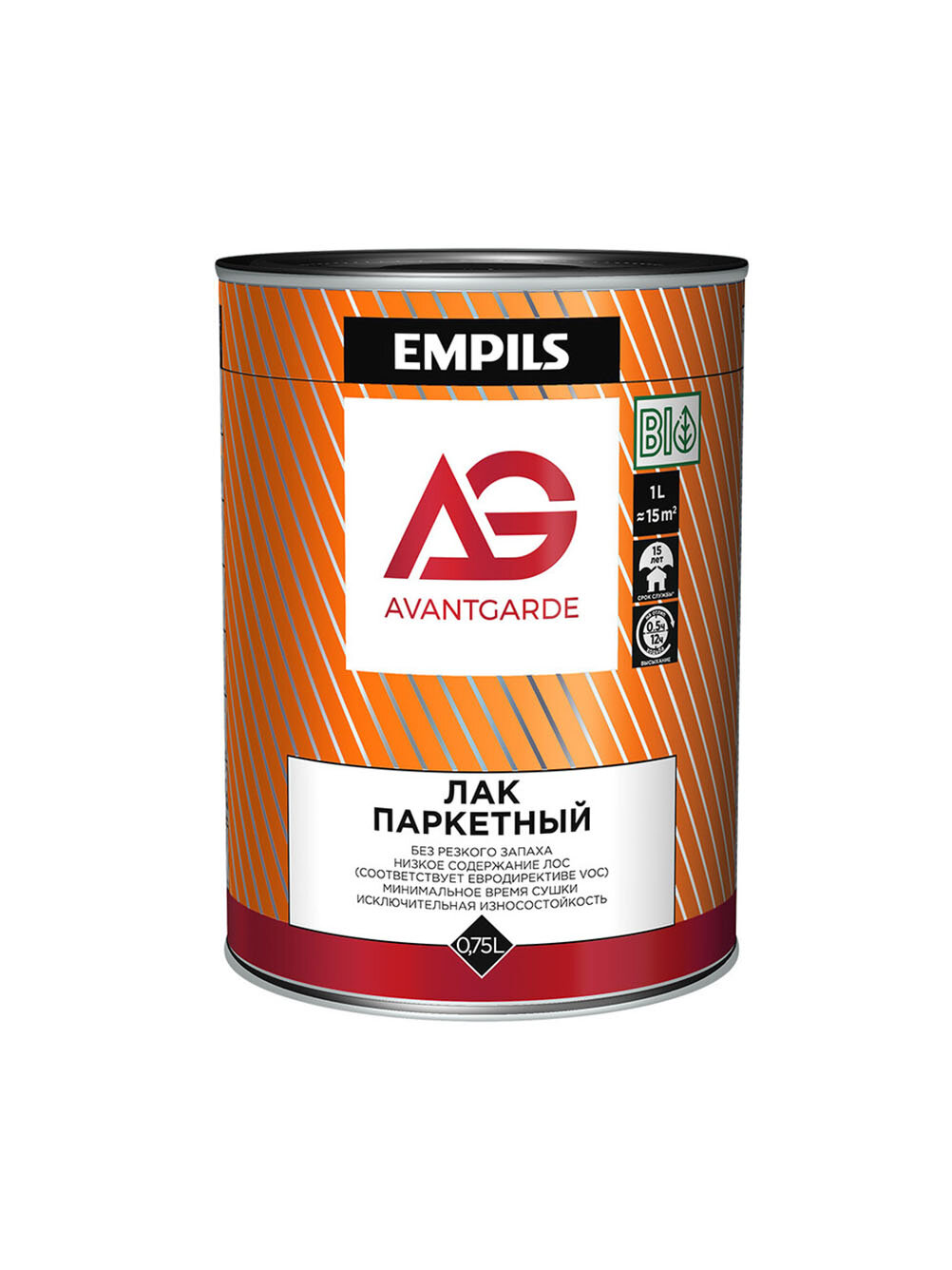 Лак паркетный бесцветный 075 л полуматовый