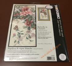 13686 Набор для вышивания крестом "Бабочки и клематисы",18*41см, DIMENSIONS — фото 1