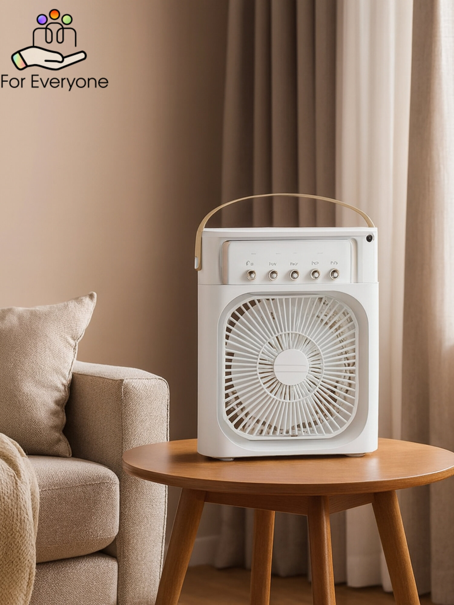 Настольный вентилятор MCF с увлажнителем воздуха для дома и офиса, белый