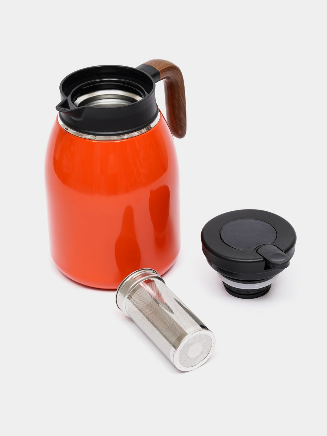 Чайник-термос с датчиком, из нержавеющей 316, дизайн, подходит для работы, отдыха и спорта1,6 л красная