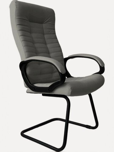 Изображение товара Компьютерное кресло на полозьях StylChairs Атлант Ультра Софт, экокожа, светло-серый