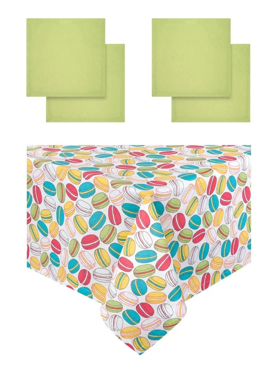 Скатерть Guten Morgen 140x150 см с салфетками хлопок рогожка