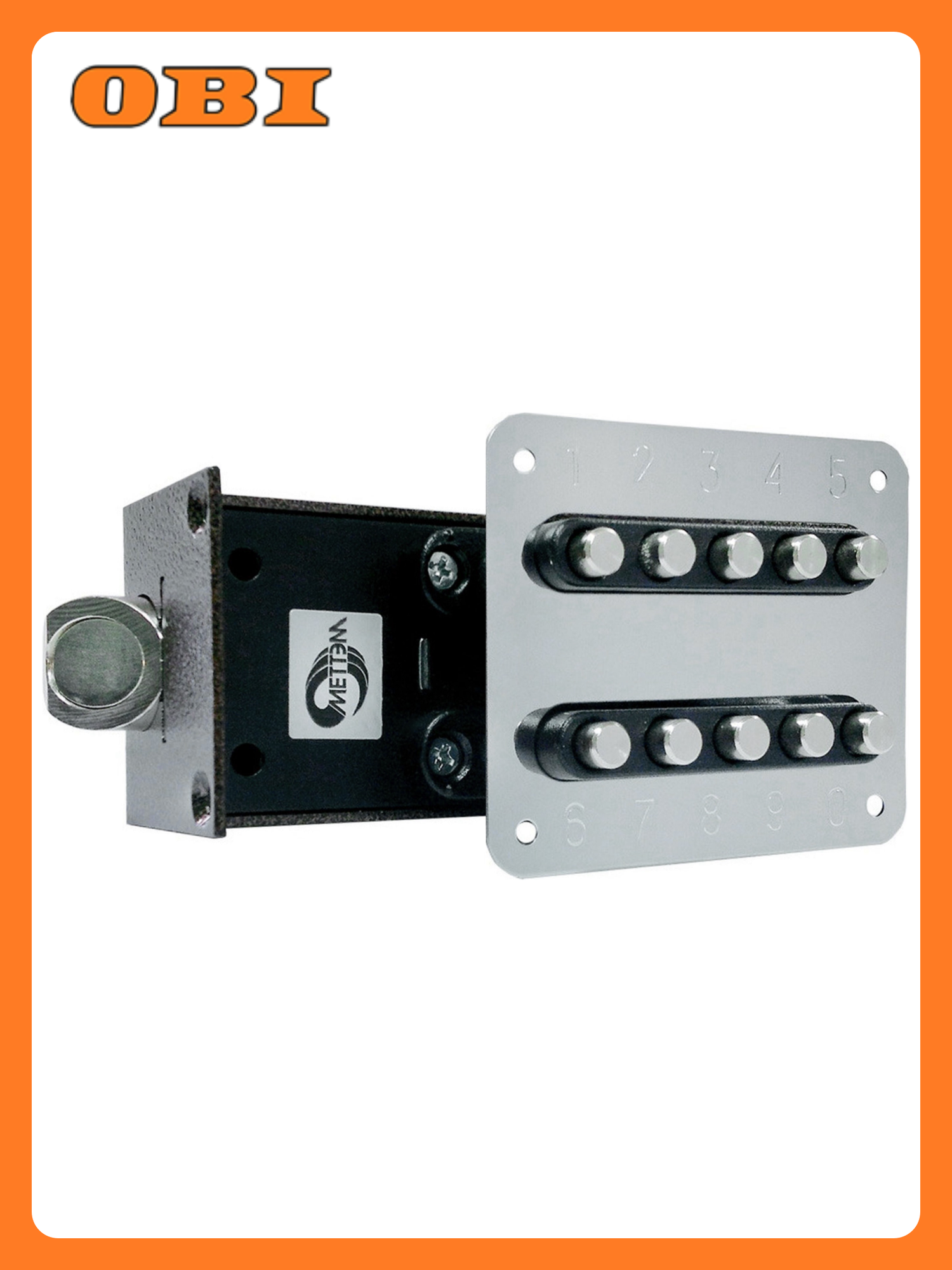 Замок кодовый Меттэм ЗКП-2 для металлических дверей серебристый