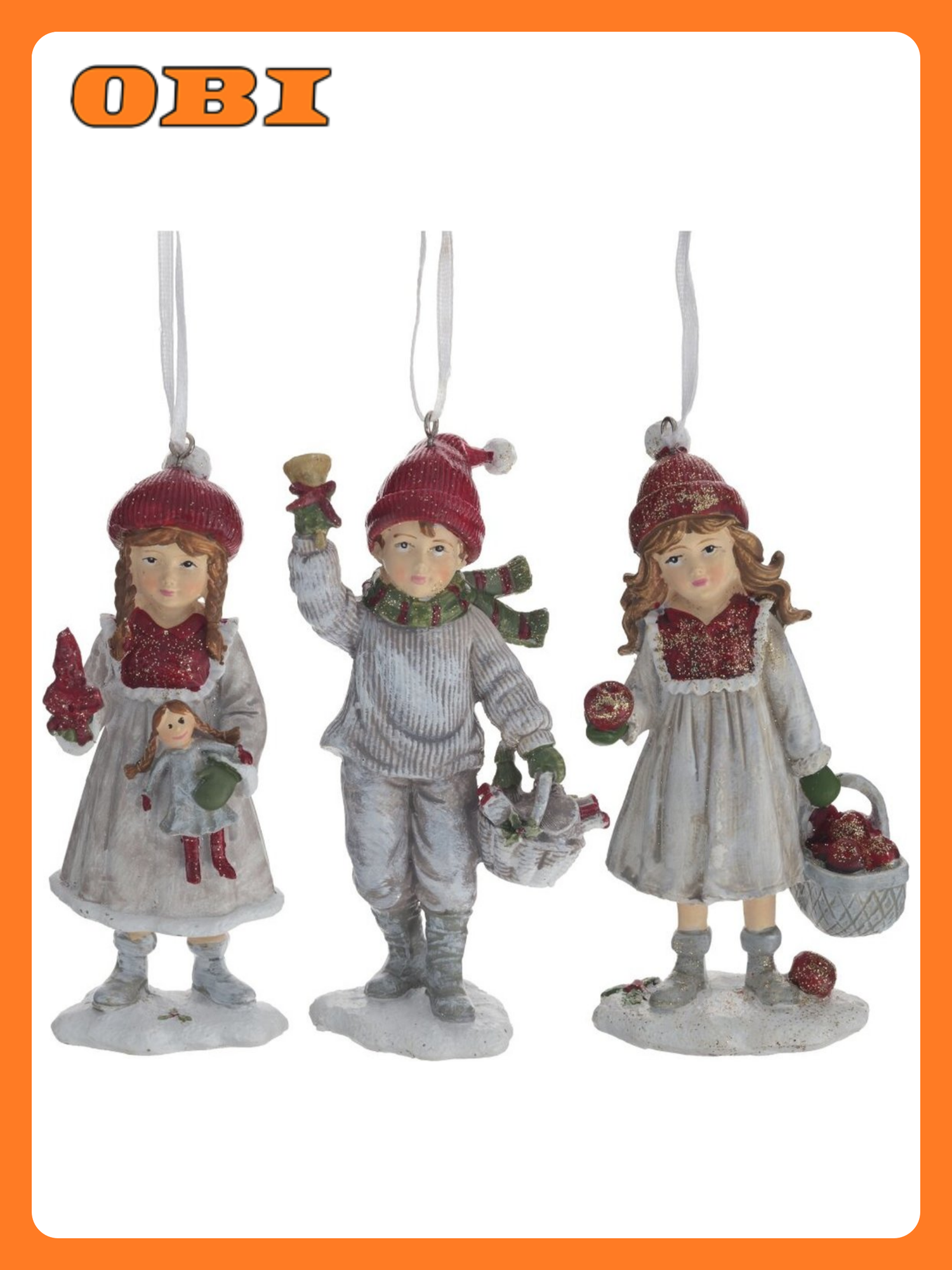 Изделие декоративное подвесное Девочка/Мальчик L7 W4 5 H12 5 см 3в. красный