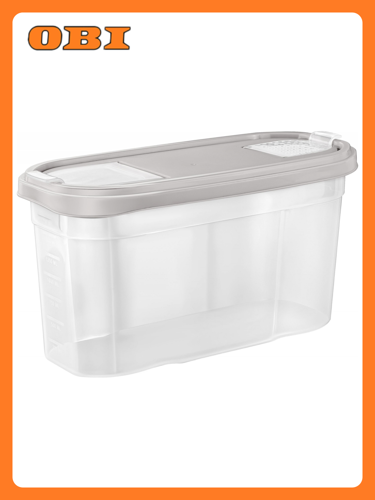 Банка для сыпучих продуктов Plast Team BERGEN 2 л с крышкой прозрачная пепельный жемчуг