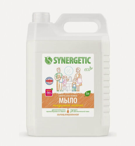 Изображение товара Жидкое мыло Synergetic Миндальное молочко, 5л