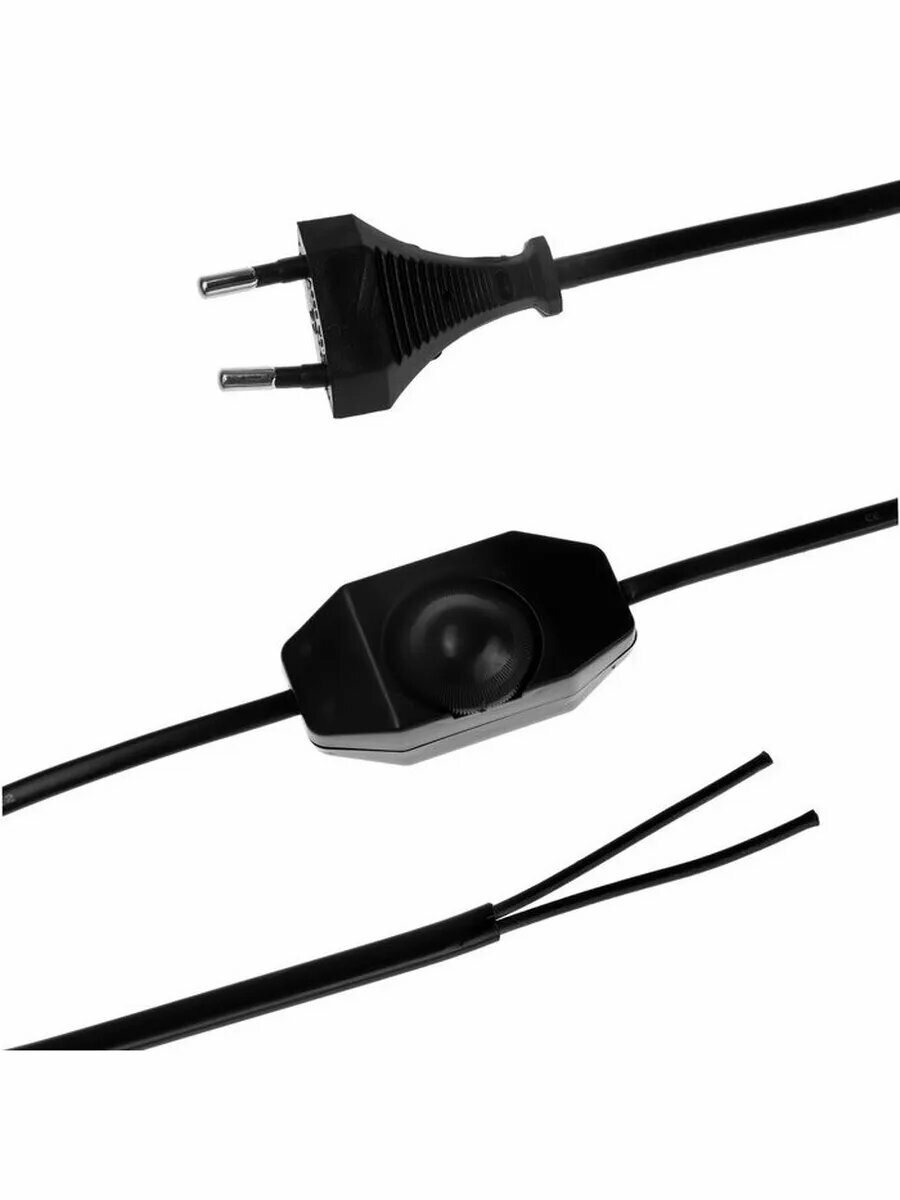 Шнур сетевой с диммером для бра 100 Вт 15 м черный