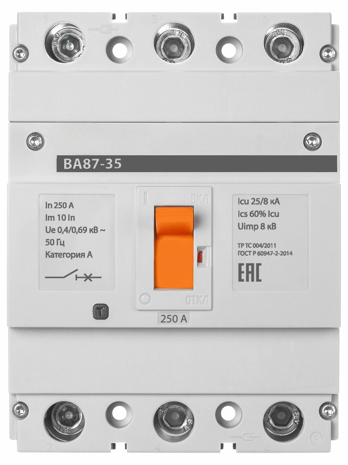 Автоматический выключатель ВА87-35 3Р 250А 25кА — фото 1