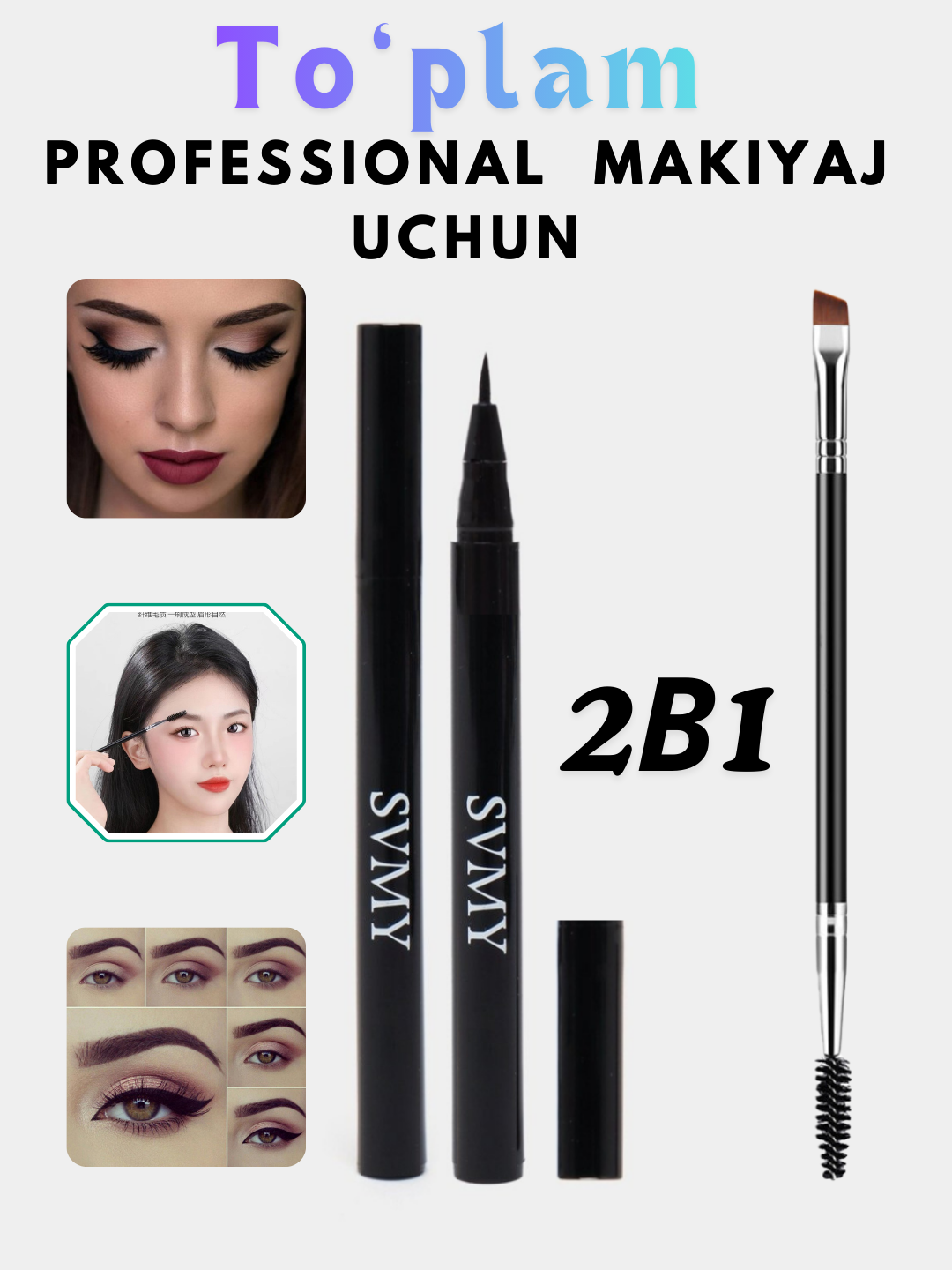 Женская кисть для макияжа глаз Padvodka SVMY, черная и двусторонняя, 2 в 1, профессиональная косметика