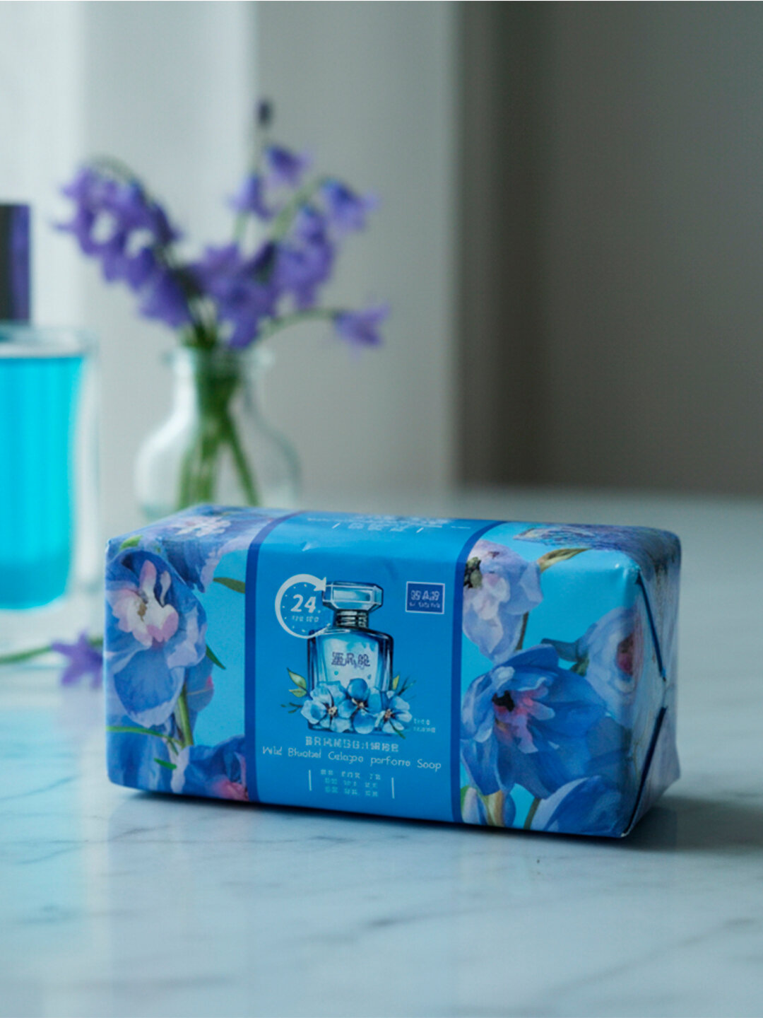 Мыло "Perfume Soap", косметическое, ароматное. Маленькая, удобная упаковка — мочалка с собой, 248 гр