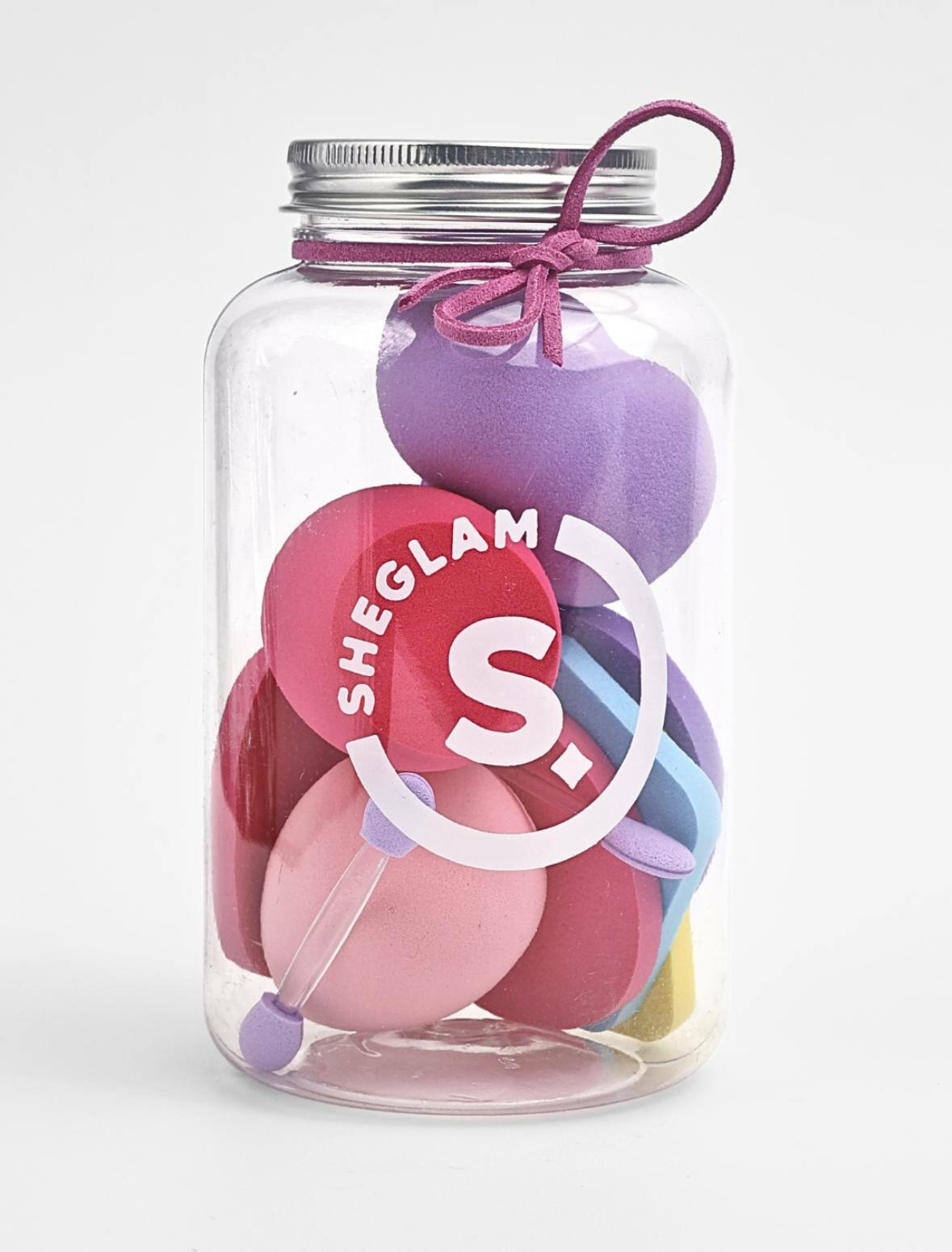 Профессиональный набор спонжей и аппликаторов для макияжа в удобной подарочной баночке