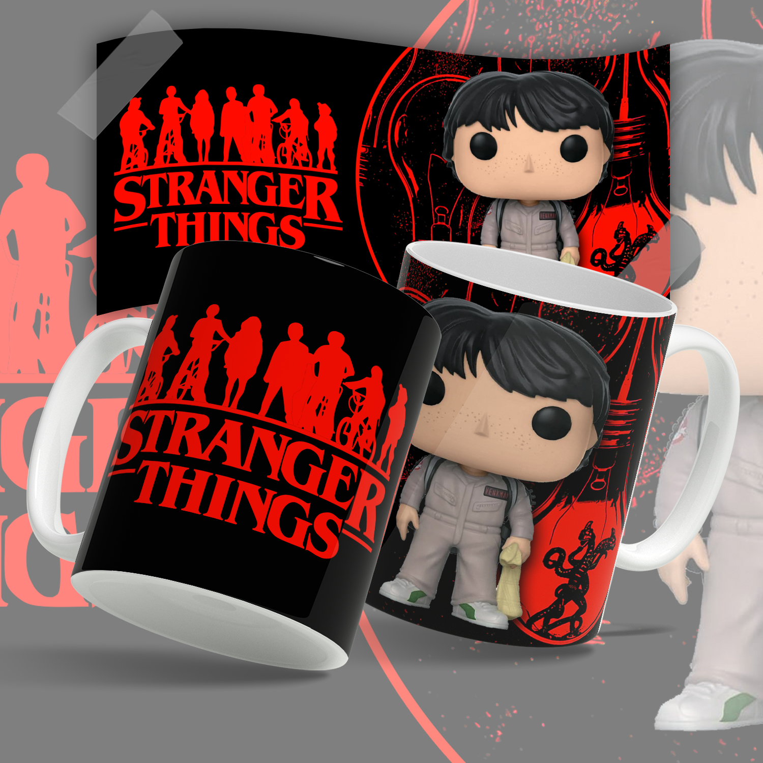 Кружка, "Очень Странные Дела", подарок для фанатов сериала "Strenger Things" яркий принт 330 мл, 1 шт