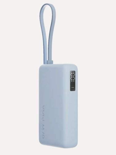Изображение товара Внешний аккумулятор 67W Power Bank Ice Blue, 10000 mAh, голубой, встроенный кабель