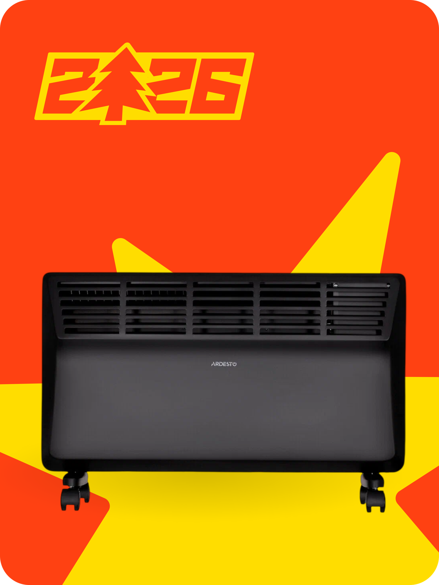 Обогреватель конвекторный, электрический, Ardesto, 20 м2, 2000 Вт, CHB-2000MBD, с сушилкой