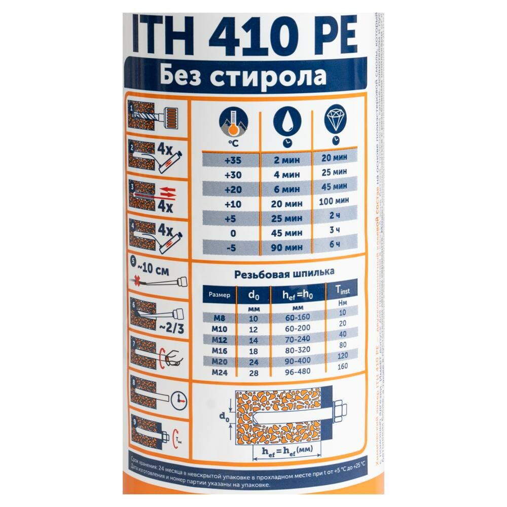 Анкер химический Sormat ITH 410 PE 410 мл — фото 1