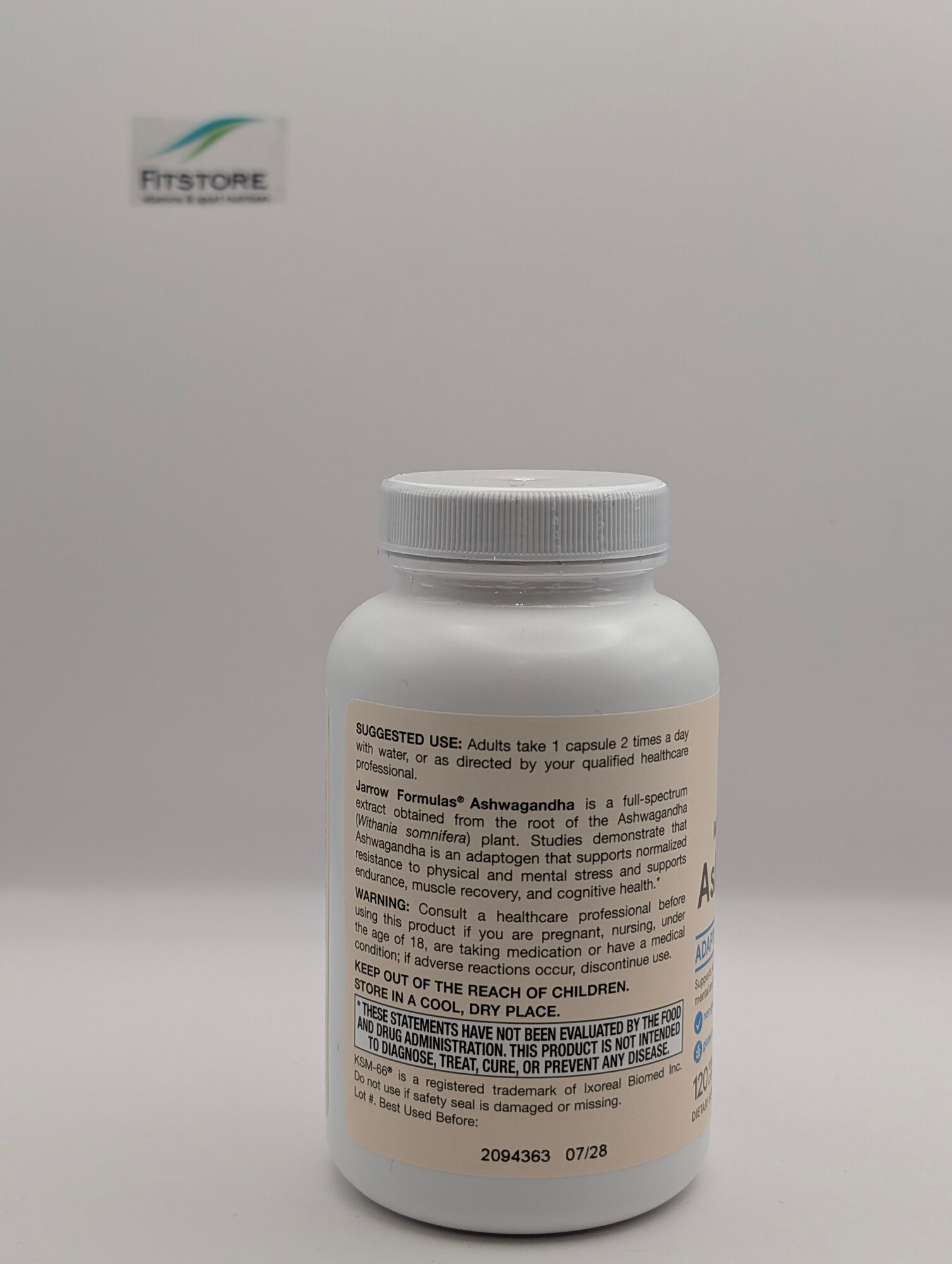 Добавка Jarrow Formulas "Ашваганда", 300мг, 120 капсул, растительная — фото 1