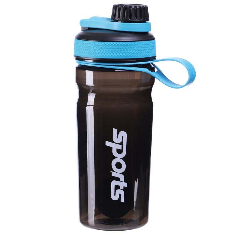 Спортивный шейкер бутылка 600 мл для воды и протеина с крышкой и ремешком для фитнеса и тренировок