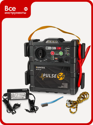 Изображение товара Пусковое устройство Runtec Pulse 54 12/24 В RT-PL54, с встроенным фонариком, для мотоциклов и автомобилей