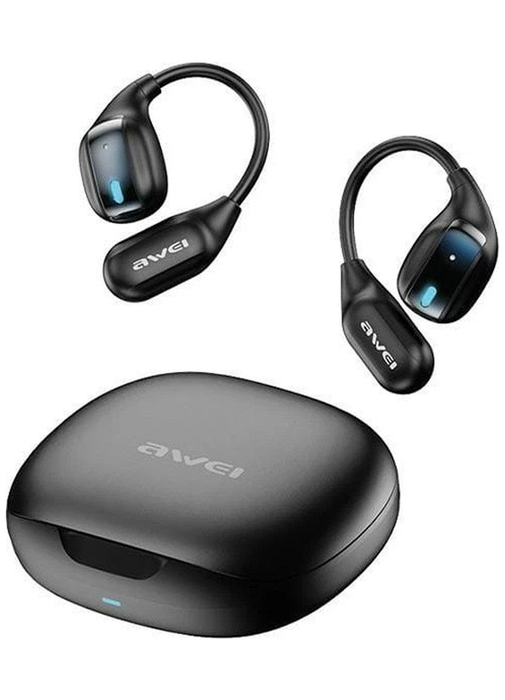 Наушники AWEI TZ12, беспроводные, Bluetooth 5.4, с док-станцией, черные