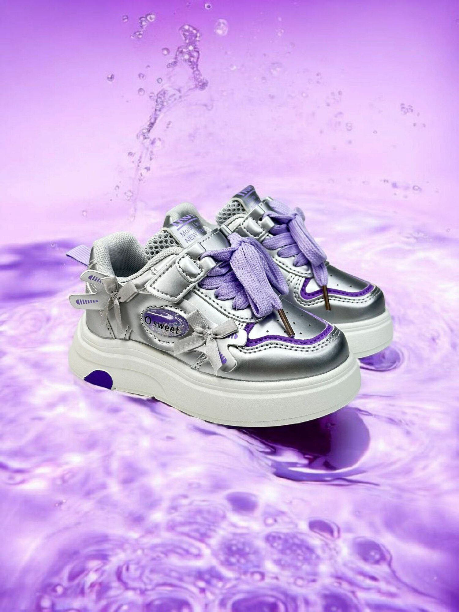 Кеды, размер 28, серебристый — фото 1