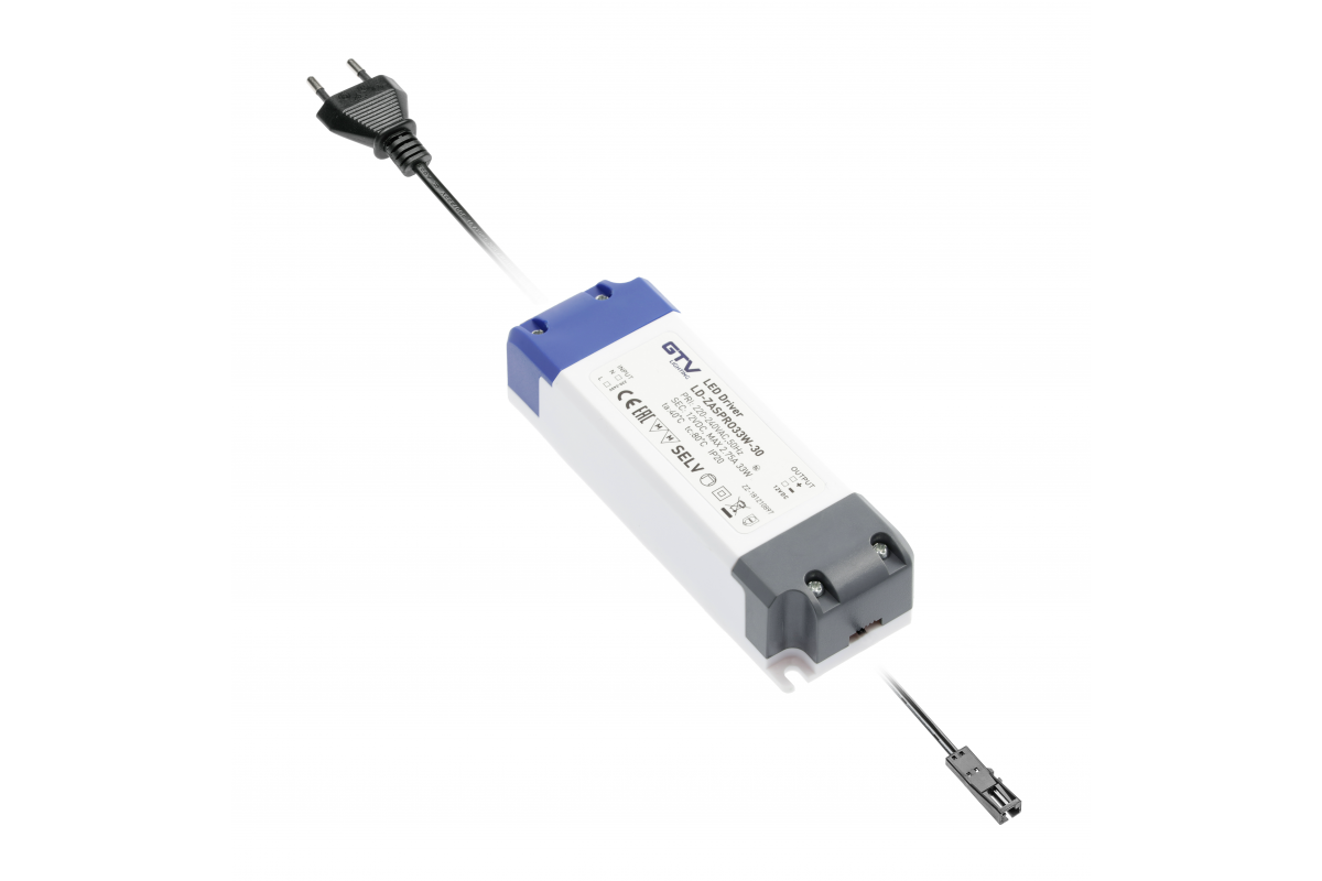 Блок питания для светодиодов 220/12V 16W, IP20, 6хMINI АМР, с проводами и дистрибьютором