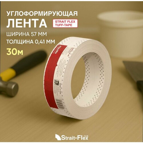 Углоформирующая лента Strait Flex Tuff Tape перфорированная армирующая 57x30 мм красная 8500₽