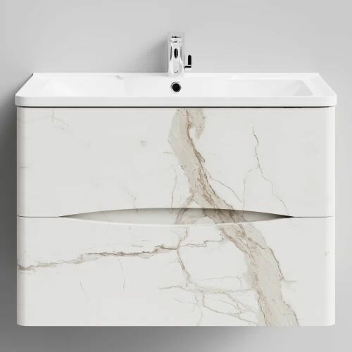 Тумба с раковиной Adel 80 подвесной Мрамор Белый натур милк ПВХ 2537