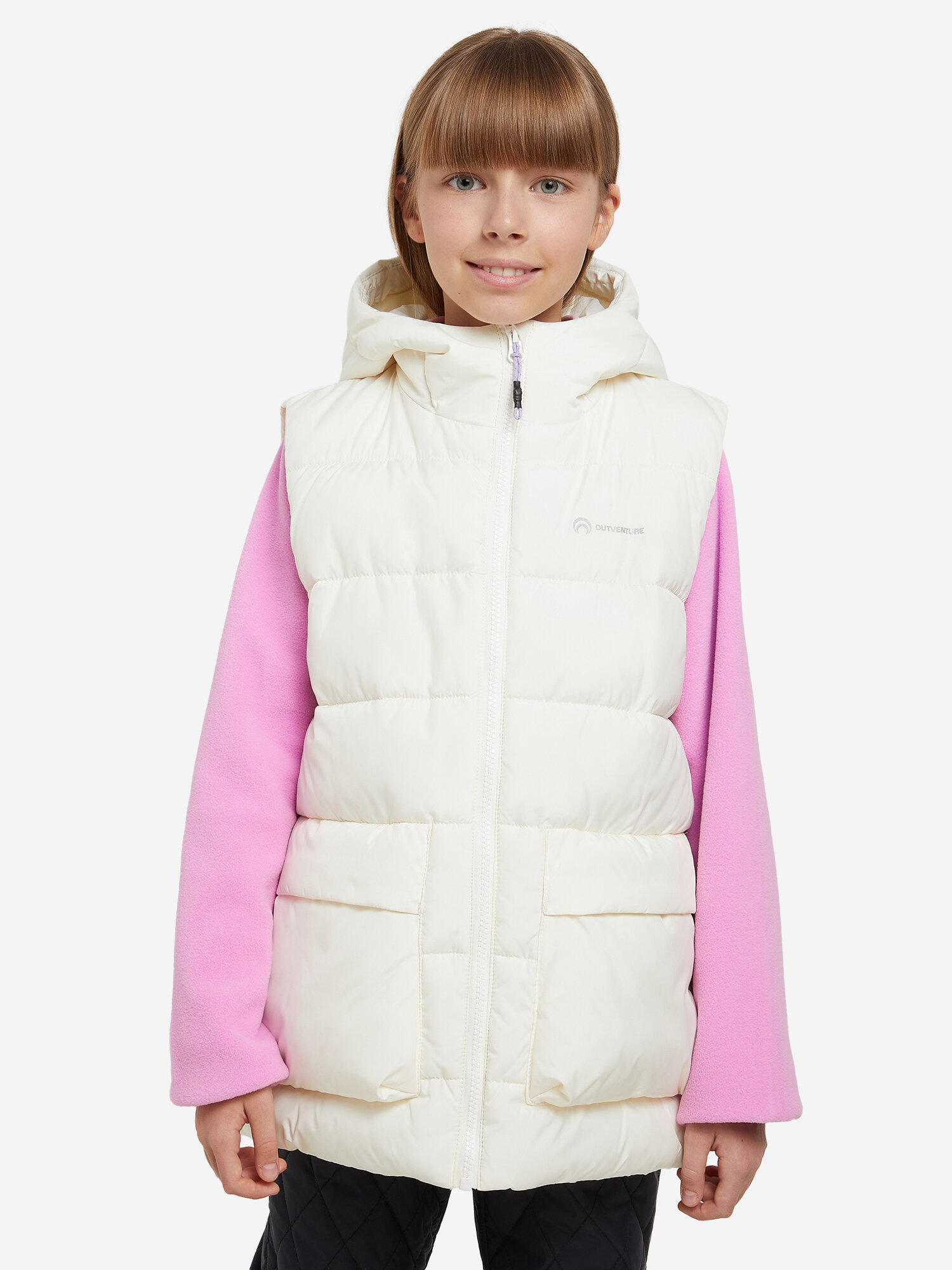 Жилет утеплённый OUTVENTURE Travel Girls Faux Down Vest, размер 158/164, кремовый