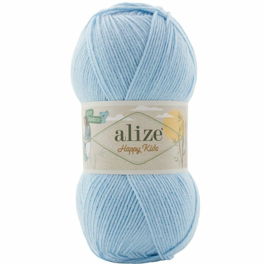 Пряжа Alize HAPPY KIDS 183 неж. голубой (5 мотков)
