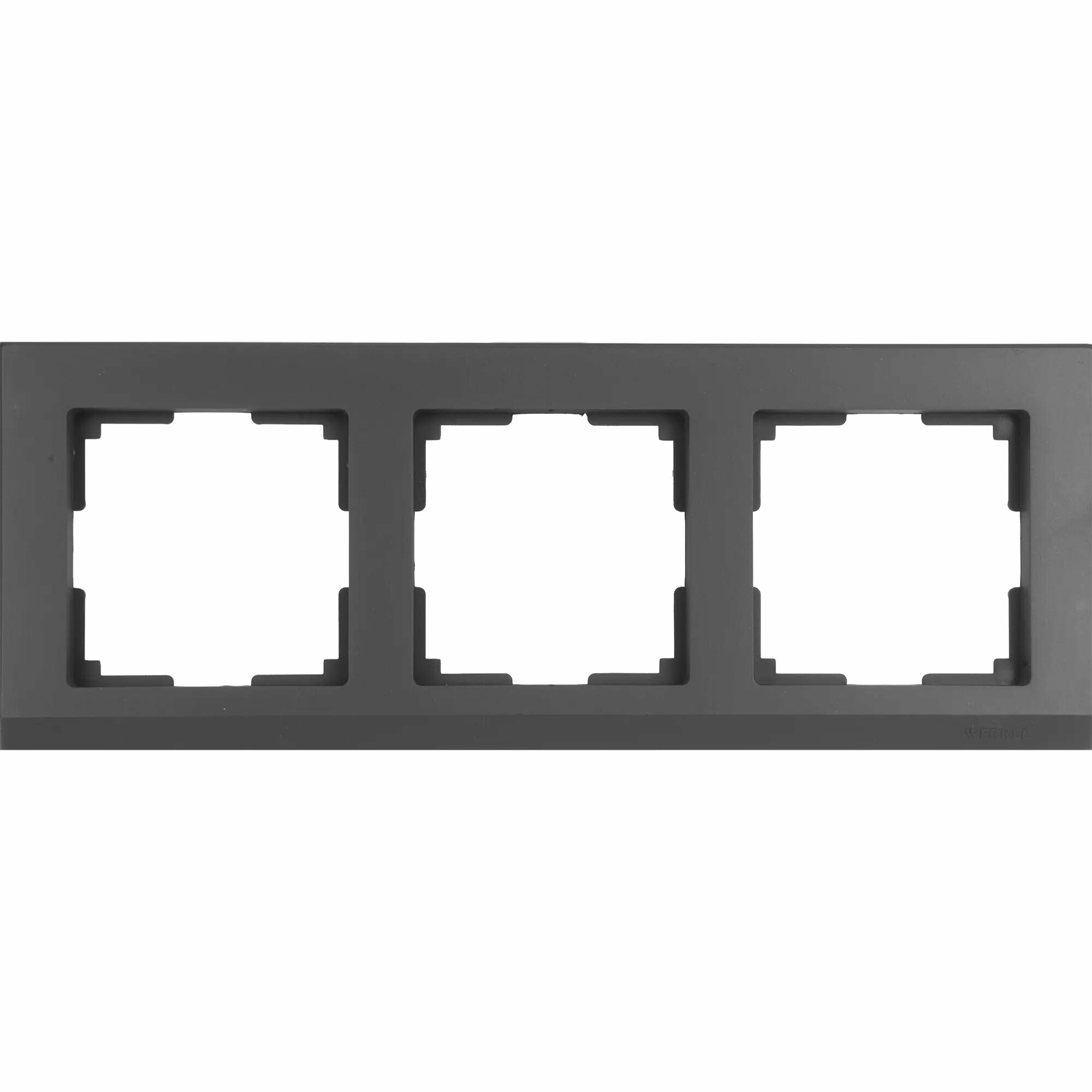 Рамка для розеток и выключателей Werkel Stark 3 поста  цвет чёрный матовый