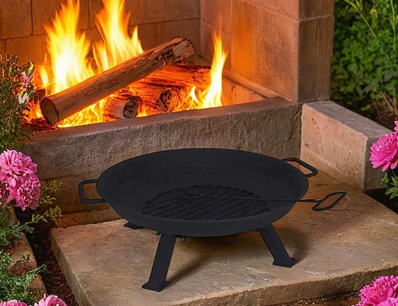 Костровая чаша блэк стайл металлическая чёрная 56 см Koopman International FB8200750