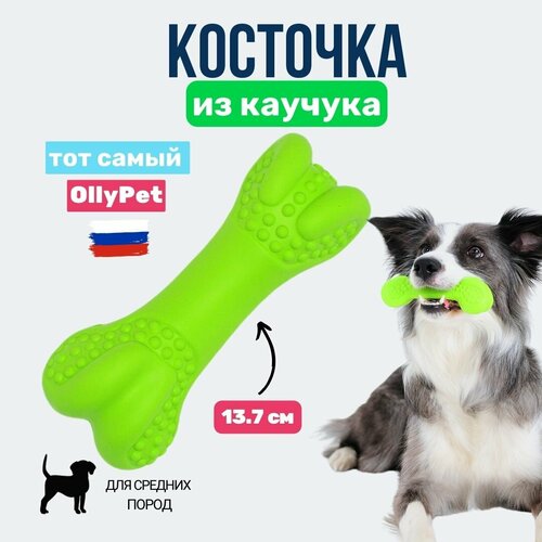 Игрушка косточка для собак средних пород прочная из каучука, антивандальный грызак