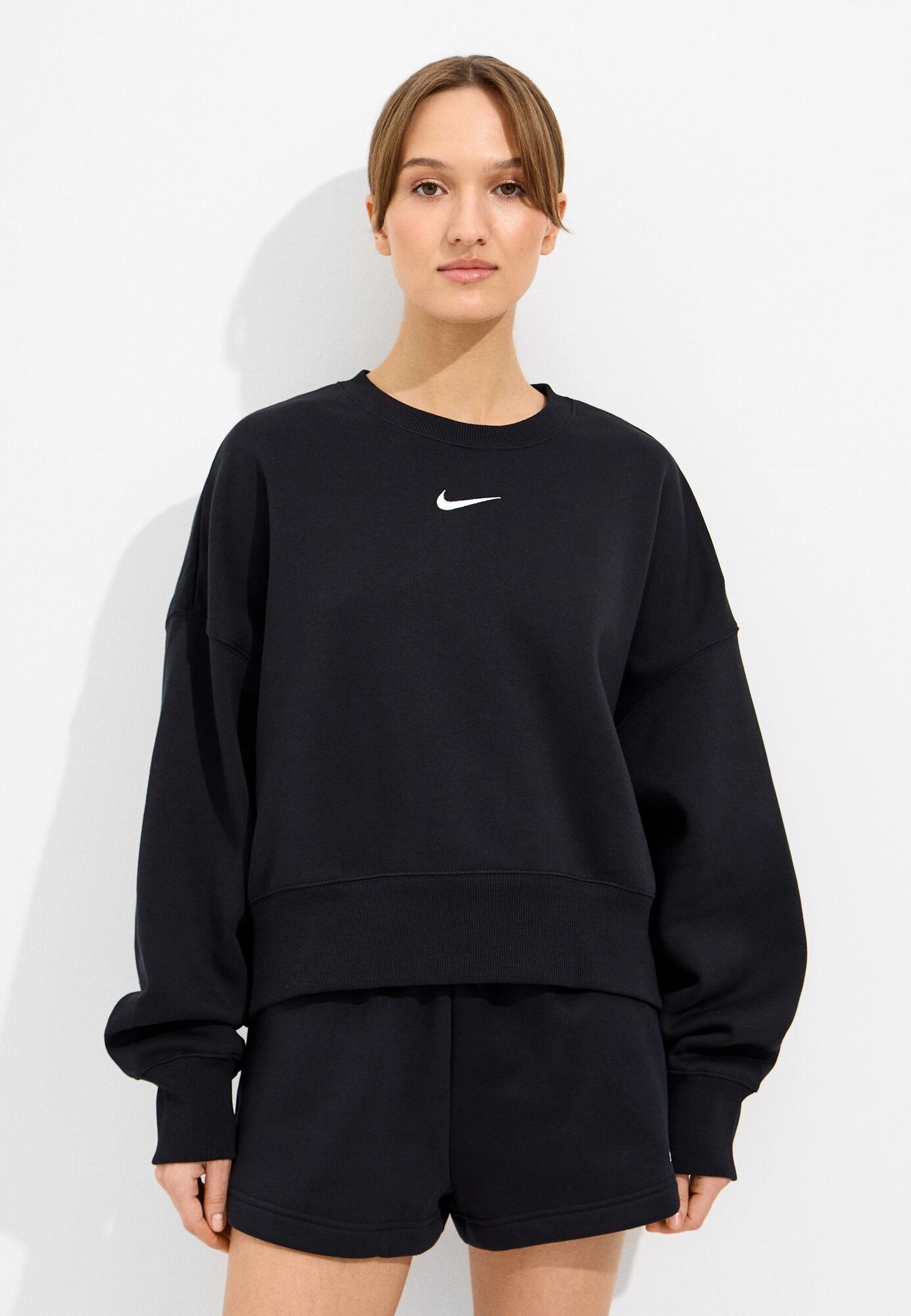 Свитшот спортивный NIKE NSW PHNX FLC OOS CREW, размер 42-44, , черный
