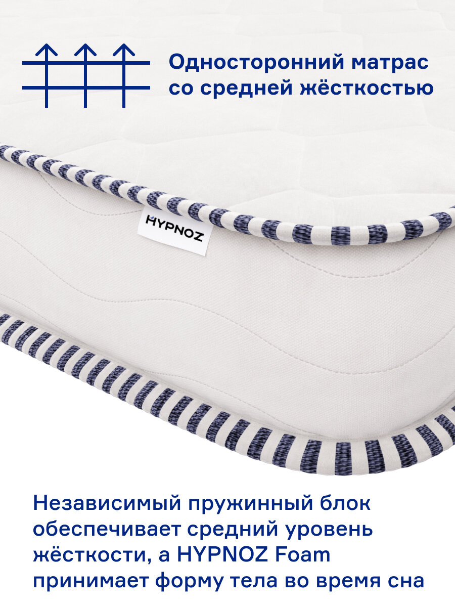 Матрас для двуспальной кровати HYPNOZ Spring Basic, Независимые пружины, 180х200 см — фото 1