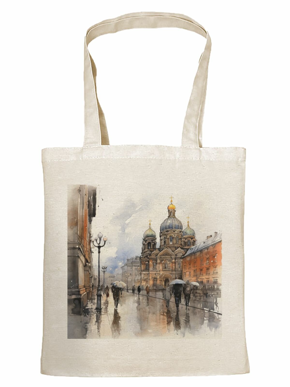 Комплект сумок шоппер Gerasim, 2 шт., голубой, оранжевый, коричневый — фото 1