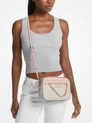 Сумка кросс-боди MICHAEL KORS, фактура зернистая, пыльная роза — фото 1
