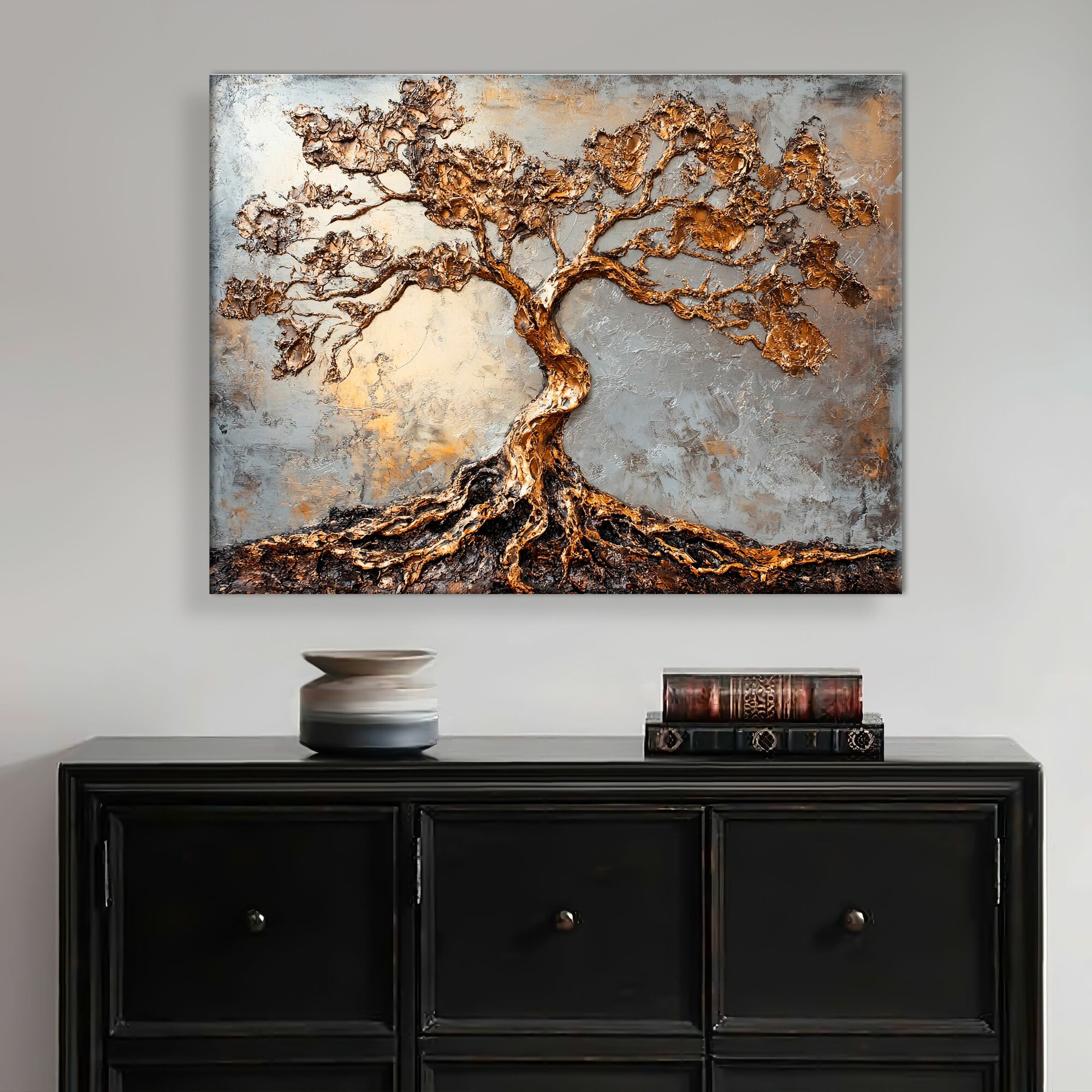 Интерьерная картина  Дерево жизни золотое  60 80 см