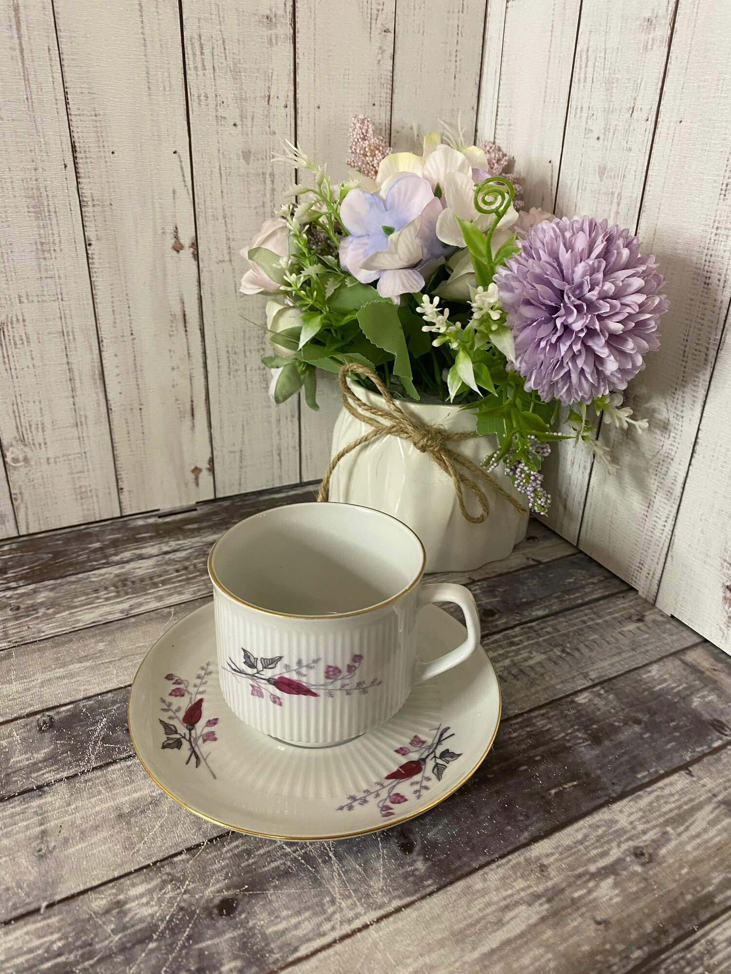 Кофейная пара Польша Розы фарфор CHODZIEZ