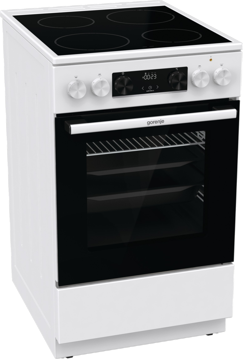 Электрическая плита Gorenje GEC5C42WG, стеклокерамическая, 4 конфорки, белая