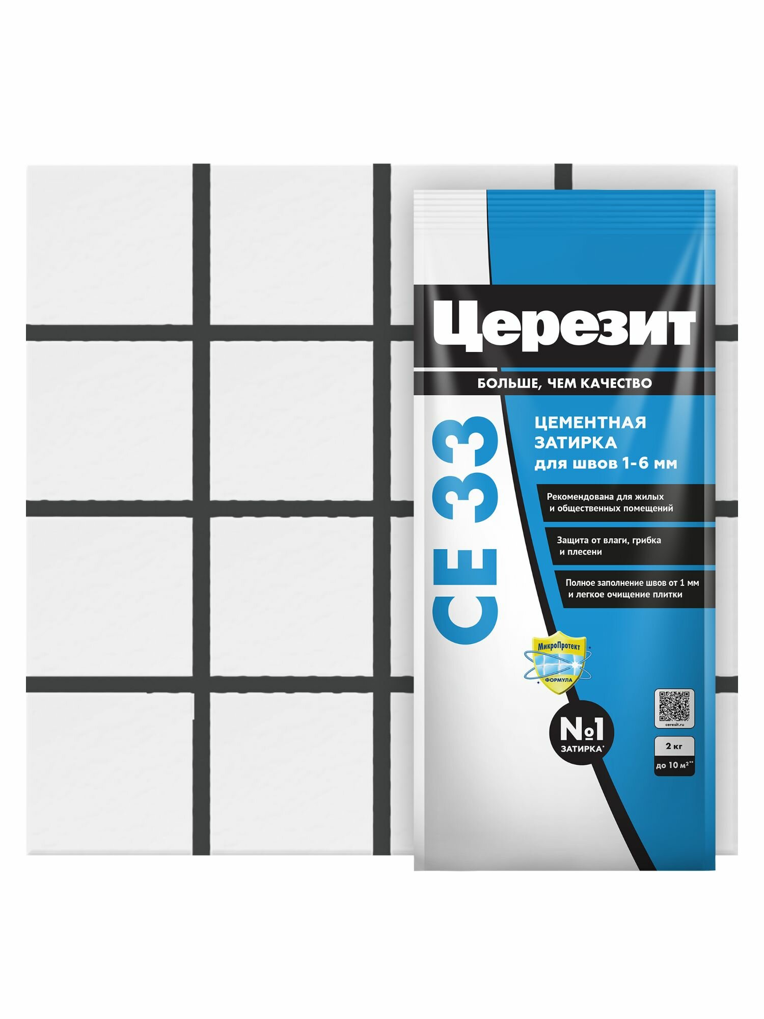 Затирка цементная Церезит CE 33 Comfort цвет графит 2 кг
