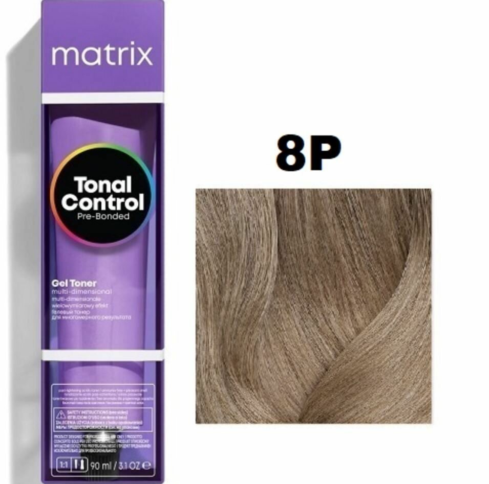 Matrix, Tonal Control Pre-Bonded, Гелевый тонер 8P Светлый блондин жемчужный 90 мл