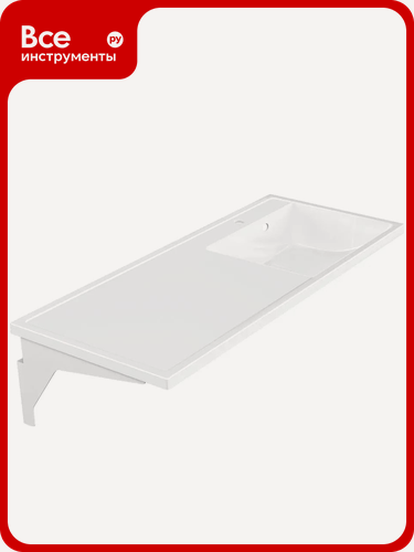 Изображение товара Раковина Paola Magenta 120, литьевой мрамор, белая, глянцевая, для установки на тумбу или стиральную машину