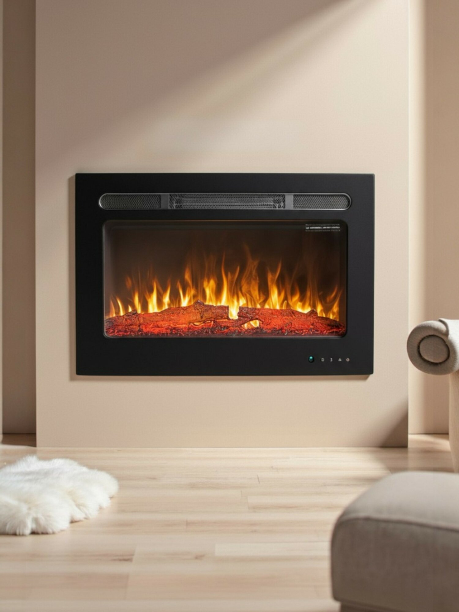 Электрокамин RealFlame Alpha с дровами и пультом ДУ 15 кВт подвесной